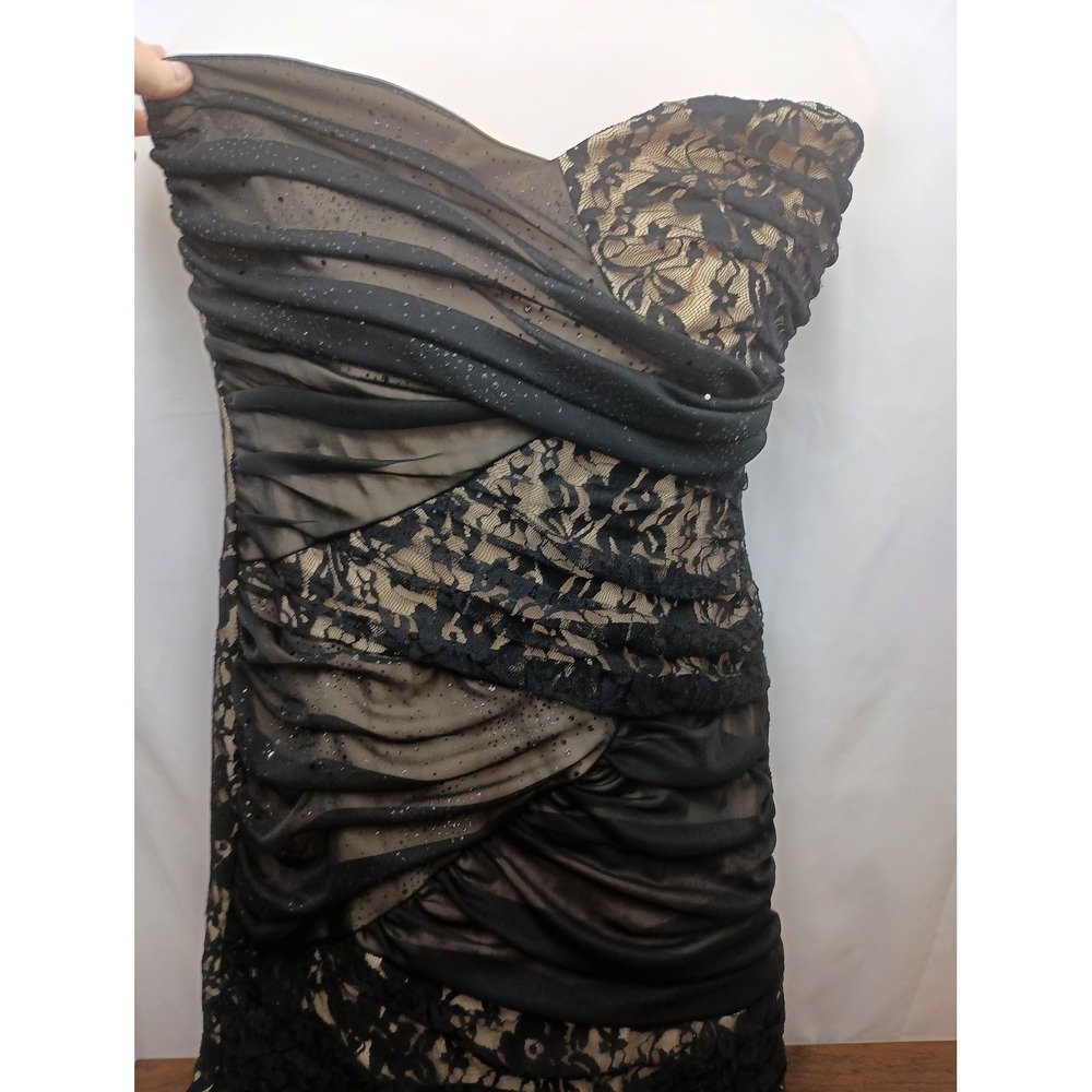 Venus black‎ cream lace mini L dress whimsigoth fairy grunge glam party event